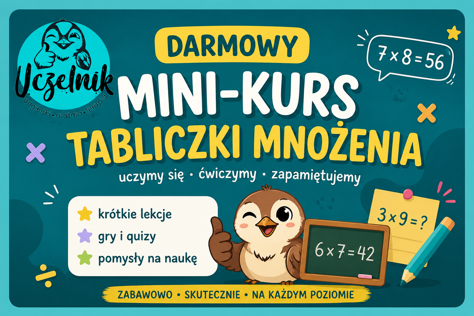 Darmowy kurs tabliczki mnożenia i dzielenia
