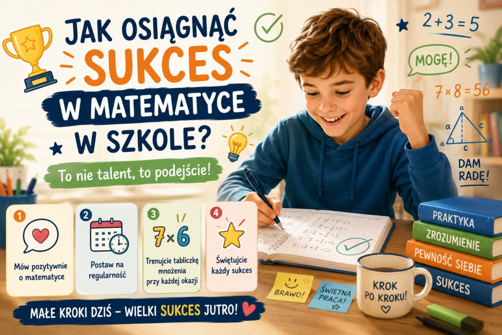 sukces w matematyce w szkole - dziecko rozwiązujące zadania
